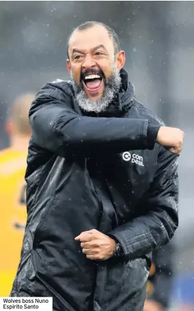  ??  ?? Wolves boss Nuno Espirito Santo