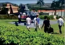  ?? Reprodução ?? Vídeo mostra Pimentel usando helicópter­o para buscar filho