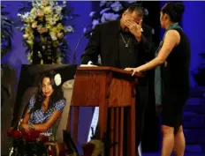  ?? ?? FILE - Reynaldo Gonzalez cries while rememberin­g his daughter Nohemi Gonzalez, who was killed by Islamic State gunmen in Paris, at her funeral at the Calvary Chapel in Downey, Calif., Dec. 4, 2015. A lawsuit against Youtube from the family of Nohemi Gonzalez is at the center of a closely watched Supreme Court case being argued Tuesday, Feb. 21, 2023. (Genaro Molina/los Angeles Times via AP, Pool, File)