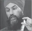  ?? CP PHOTO ?? NDP leader Jagmeet Singh speaks at a news conference as he unveils the NDP’s top priorities ahead of the federal budget.