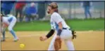  ?? KYLE FRANKO — TRENTONIAN FILE PHOTO ?? Notre Dame pitcher Alexis Staniec tossed a two-hit shutout on Saturday.