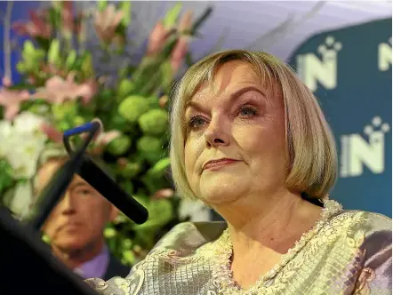  ?? GETTY ?? National leader Judith Collins arrives at the Royal New Zealand Yacht Squadron in Auckland last night, where she was defiant in the face of a devastatin­g result.