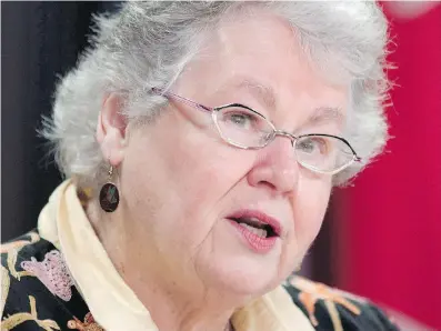  ?? THE CANADIAN PRESS/ FILES ?? Sen. Nancy Ruth is somewhat miffed that she is being asked to justify claiming a meal expense while travelling when she could have eaten a free airline breakfast of “ice- cold Camembert with broken crackers.”
