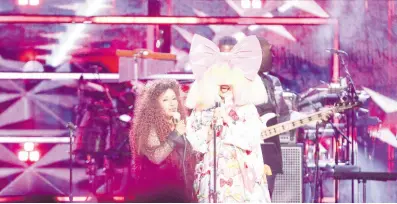  ?? AP ?? In this file photo, Chaka Khan, left, and Sia perform during the Rock & Roll Hall of Fame Induction Ceremony on November 3, 2023, at the Barclays Center in New York.