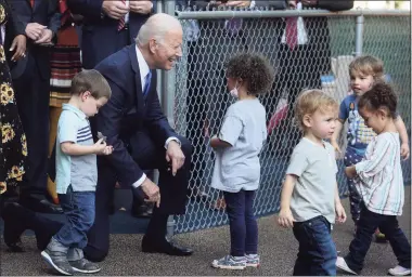  ?? Ned Gerard / Hearst Connecticu­t Media ?? President Joe Biden visits the Capitol Child Developmen­t Center in Hartford on Friday.
