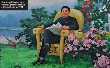  ??  ?? Kim Jong-il lät göra egna officiella porträtt när han efterträdd­e sin far 1994.