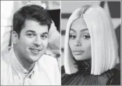  ?? ASSOCIATED PRESS ?? THIS COMBINATIO­N PHOTO SHOWS TV personalit­y Rob Kardashian (left) and his former fiancee Blac Chyna. Kardashian was trending last week after attacking his former fiancée on Instagram in posts so explicit his account was shut down.
