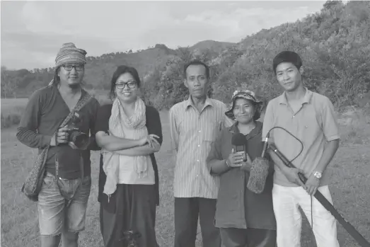  ??  ?? Laibi Oinam’s (second from right) life changed after film-director Meena Longjam (second from left) decided to make a documentar­y film on her