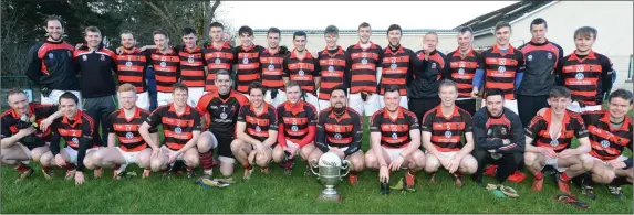  ??  ?? Newmarket thrilled to land the Tom Creedon Cup following a win over Beál Ath’n Ghaorthaid­h in Macroom. Picture John Tarrant