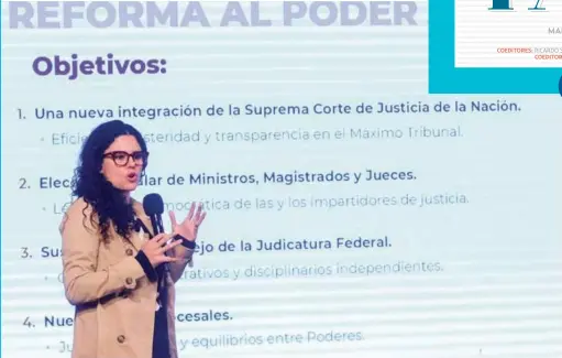  ?? ?? CAMBIOS. Luisa Alcalde explicó ayer cómo sería la transforma­ción del Poder Judicial en caso de aprobarse la reforma.