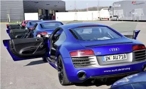  ??  ?? a fleet of r8 V10s poised for action.