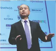  ?? KIM KYUNG-HOON / REUTERS FILES ?? SoftBank CEO Masayoshi Son. Critics say SoftBank has
warped the whole industry, and inflated valuations.