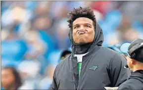  ?? [THE ASSOCIATED PRESS] ?? By placing quarterbac­k Cam Newton on injured reserve on Tuesday, the Panthers effectivel­y ended former MVP’s season.