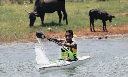  ?? African News Agency (ANA) BONGANI MBATHA ?? TOWNSHIP paddler Themba Chonco, 17, has qualified to compete with the seniors in the Dusi Canoe Marathon starting on Thursday.