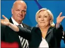  ??  ?? Rally: Marine Le Pen and bodyguard Thierry Légier in Paris suburb Villepinte