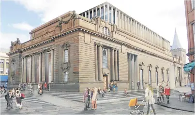  ??  ?? One of the five designs put forward for the redevelopm­ent of Perth City Hall.