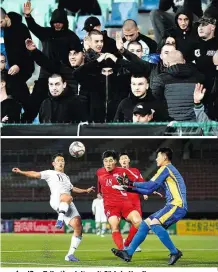  ??  ?? Ohne Worte: Die türkischen Fußballer salutierte­n (großes Bild), die Fans aus Bulgarien eskalierte­n (rechts oben) und Salzburg-Stürmer Hwang (weißes Trikot) spielte mit Süd- in Nordkorea