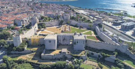  ??  ?? A general view from Yedikule Fortress, which was started to be built in the fifth century, Istanbul, Sept. 21, 2020.