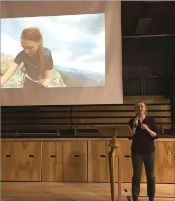  ?? Submitted to The McLeod River Post ?? Former Holy Redeemer student Ciera Knight made a presentati­on to the HRH students and staff regarding her preparatio­ns to climb Mount Everest this coming May. Ms. Knight gave an an amazing talk about hard work, perseveran­ce and focus from her early...