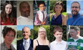  ?? Photograph: An Garda Síochána/PA ?? Top l-r: Leona Harper, Robert Garwe, Shauna Flanagan Garwe, Jessica Gallagher and James O'Flaherty; bottom l-r: Martina Martin, Hugh Kelly, Catherine O'Donnell, James Monaghan and Martin McGill.