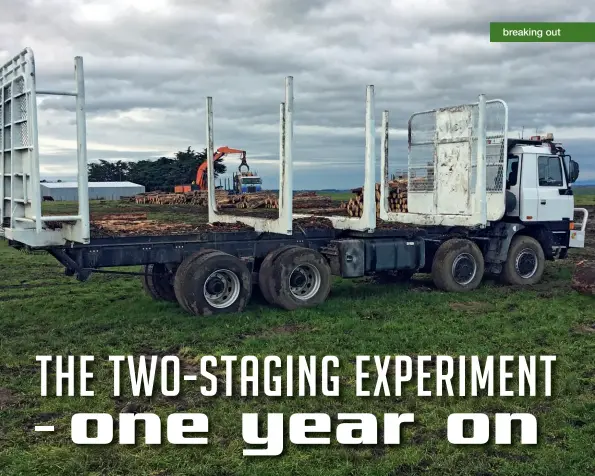  ??  ?? Above: The Tatra 8x8 truck, ready to start work at the Kenderdine Forest, near Whanganui, last winter.