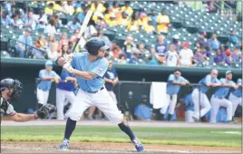  ?? PHOTO BY BERT HINDMAN ?? Blue Crabs first baseman/designated hitter Zach Wilson was named the 2017 Atlantic League allstar home run derby champion then later in the night won the league’s All-Star Game Most Valuable Player award after a three-run home run in the Freedom...