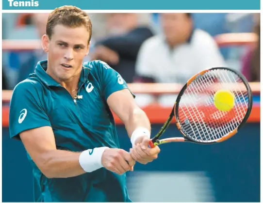  ?? PHOTO D’ARCHIVES, BEN PELOSSE ?? Vasek Pospisil a remporté un deuxième Challenger en moins d’un mois, lui qui a défait Nicola Kuhn, hier, en Hongrie.