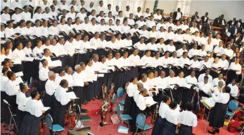  ??  ?? The choir of Apostolic Faith Church at the 2017 Christmas Concert with the theme ‘The Nativity’ in Lagos yesterday