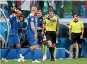  ?? GETTY IMAGES ?? Kiwi referee Matt Conger was in charge of the Nigeria v Iceland match.