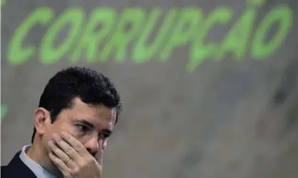  ??  ?? New justice minister Sérgio Moro at a national forum on fighting corruption. Photograph: Carl de Souza/AFP/Getty Images