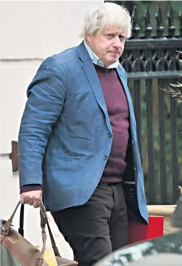  ??  ?? Boris Johnson left his London home for the country yesterday after his Brexit interventi­on sent shock waves through the Tory Party