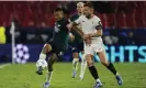  ?? Photograph: Anadolu Agency/Getty Images ?? Gabriel Jesus (left) holds off Ivan Rakitic during Arsenal’s 2-1 win at Sevilla last month. The teams meet at the Emirates Stadium on Wednesday.