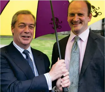  ??  ?? Party’s over: Former leader Nigel Farage, left, with Ukip MP Douglas Carswell in 2015