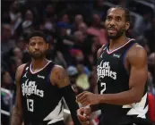  ?? HARRY HOW — GETTY IMAGES ?? With Kawhi Leonard, right, and Paul George in sync, the Clippers are in good position in the Western Conference.