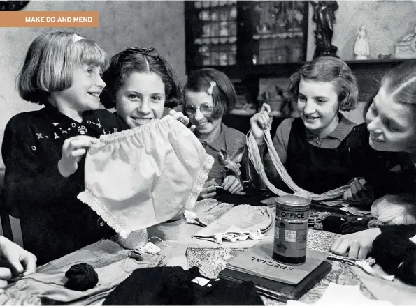  ??  ?? ABOVE Here’s a pair we made earlier: an old nightie is transforme­d into a pair of knickers. April 1941