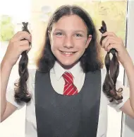  ??  ?? Hair today... Lucy donated her shorn hair to the Little Princess Trust