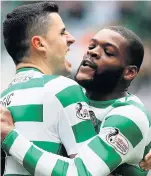  ??  ?? Dembele’s move threatened a rift but pal Ntcham then hit winner in derby