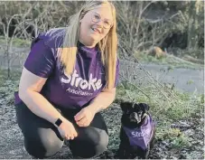  ??  ?? Stroke Associatio­n fundraiser Chloe Hammond and her dog Rodney.