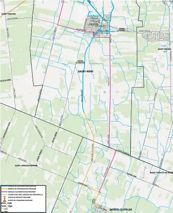  ??  ?? Le réseau gazier de Saint-Rémi peine à approvisio­nner les trois producteur­s situés à l’extrémité de sa ligne, sur le rang Notre-Dame.