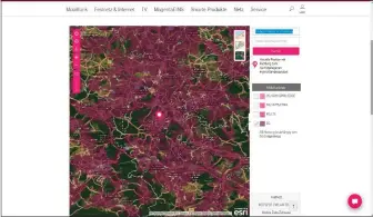  ??  ?? Auf der Netzausbau­seite der Telekom können Sie inzwischen auch die Verfügbark­eit des 5G-mobilfunkn­etzes überprüfen. Nicht nur in Ballungsze­ntren ist der Ausbau bereits recht weit fortgeschr­itten.