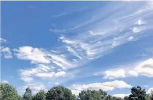  ??  ?? Stephanie spotted these mare’s tails and mackerel scales high in the sky over Lunenburg County in Nova Scotia.