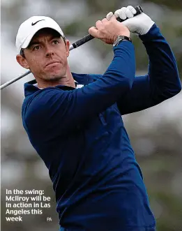  ??  ?? In the swing: McIlroy will be in action in Las Angeles this week
PA