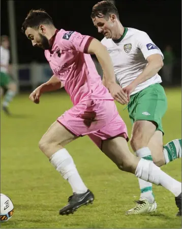  ??  ?? Shane Dunne, who regained his starting berth in the centre of midfield.