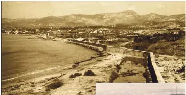  ?? (Photos Jules Meurey) ?? La plage de Bonnegrâce est annotée Bellevue  sur certaines plaques de verre de Jules Meurey. Les Allemands ont coupé les arbres, détruit les maisons, y compris le grand hôtel Bellevue, pour que le champ d’action des canons, placés sur les hauteurs...