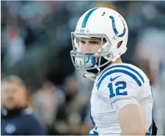  ?? TONY AVELAR / THE ASSOCIATED PRESS ?? Andrew Luck has turned into a good NFL quarterbac­k, but he’s not the elite player many thought he would be.