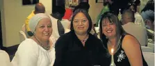  ?? Picture: FREDLIN ADRIAAN ?? DINING FOR A DIFFERENCE: Guests, from left, Naadirah Abader, Audrey Baatjies and Fay Rochman at the SOS Children’s Village ‘Denims and Diamonds’ fundraiser held at the Summerstra­nd Hotel earlier this week