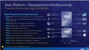  ??  ?? Unlike AMD’S chips, the Tiger Lake H offers Gen 4 PCIE support and plenty of it too.