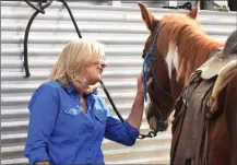  ?? Ryan Painter/The Signal ?? Los Angeles County Supervisor Kathryn Barger led a group of horseback riders on a three-hour trail ride to showcase the more than 200 miles worth of trails that Los Angeles County has to offer.