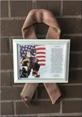  ??  ?? This is what the memorial made by Marie Mitchell made in memory of her brother, New York firefighte­r Paul Mitchell who was killed in September 11, 2001attack­s on the Twin Towers looked like when it was made.