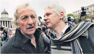  ?? ?? John Pilger in 2001, top; with Julian Assange in 2008, above, and with Nelson Mandela in 1998, right